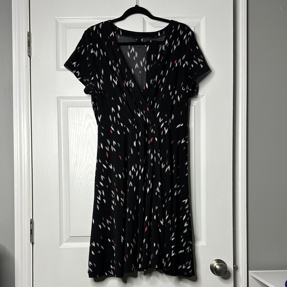 Torrid Black and White Patterned Midi Dress